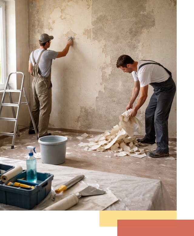 Снятие старых обоев в Сызрани быстро и качественно