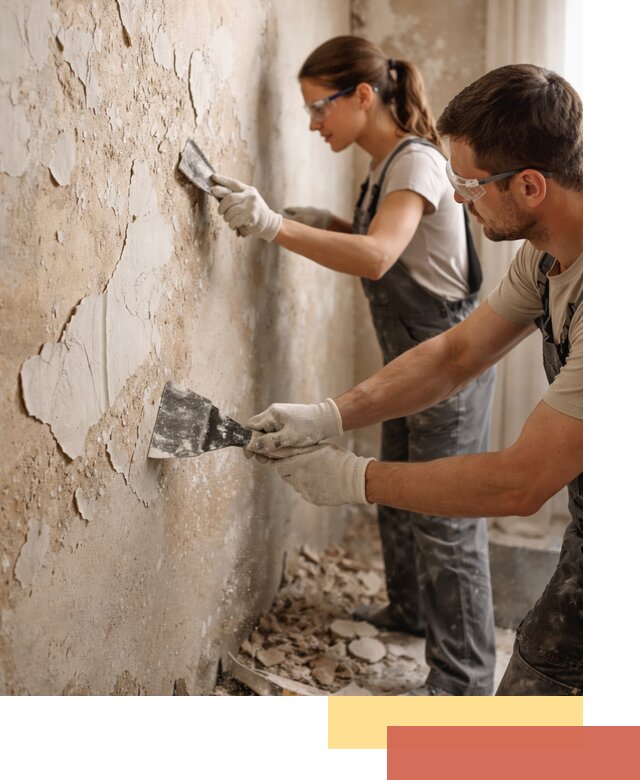 Снятие старой шпаклевки и подготовка поверхностей в Сызрани