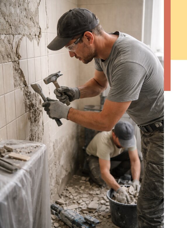 Демонтаж плитки со стен в Сызрани от 861 руб. — быстро и недорого | ОТДЕЛОЧНИК-Сзр