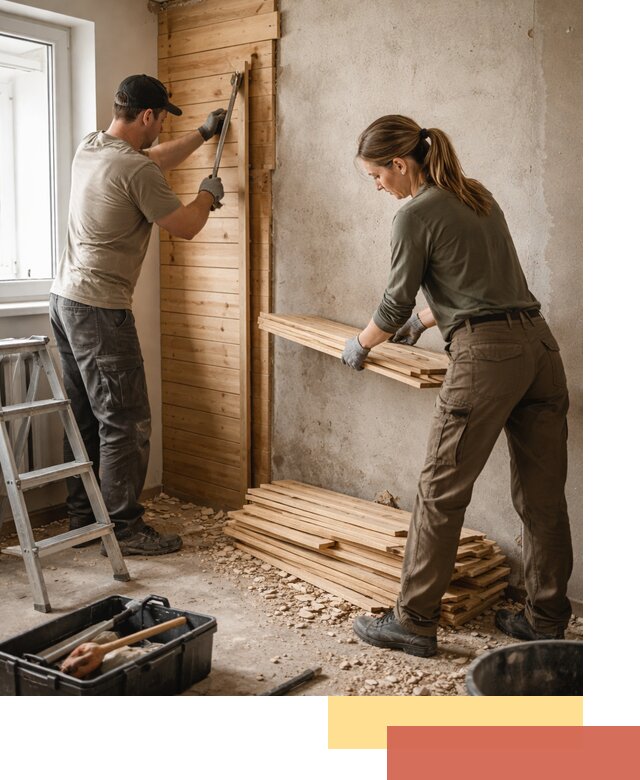 Демонтаж вагонки со стен в Сызрани — профессиональный демонтаж