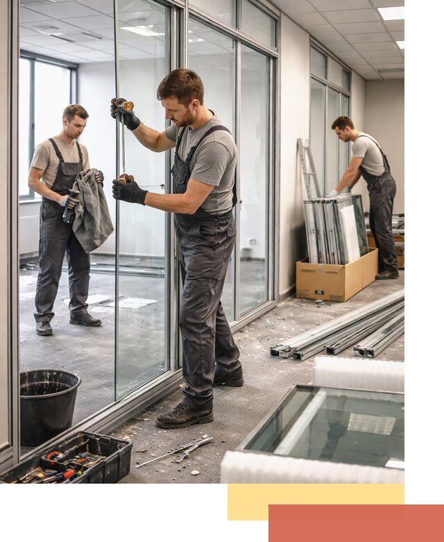 Демонтаж стеклянных перегородок в Сызрани быстро и безопасно