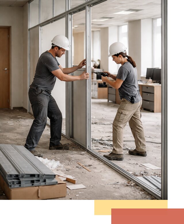 Демонтаж алюминиевых перегородок в Сызрани быстро и аккуратно