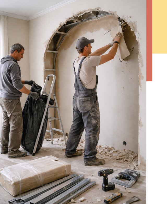 Демонтаж арки из гипсокартона в Сызрани от 3546 руб. — услуги под ключ | ОТДЕЛОЧНИК-Сзр