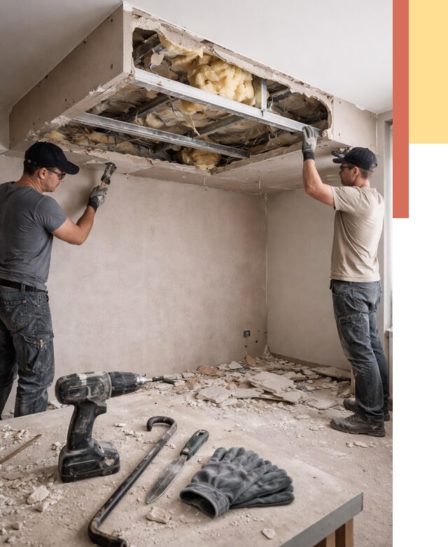 Демонтаж короба из гипсокартона в Сызрани от 1540 руб. — быстро и недорого | ОТДЕЛОЧНИК-Сзр