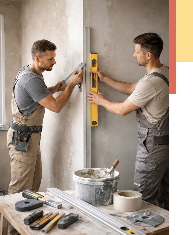 Выведение углов стен в Сызрани от 1874 руб. быстро и недорого | ОТДЕЛОЧНИК-Сзр