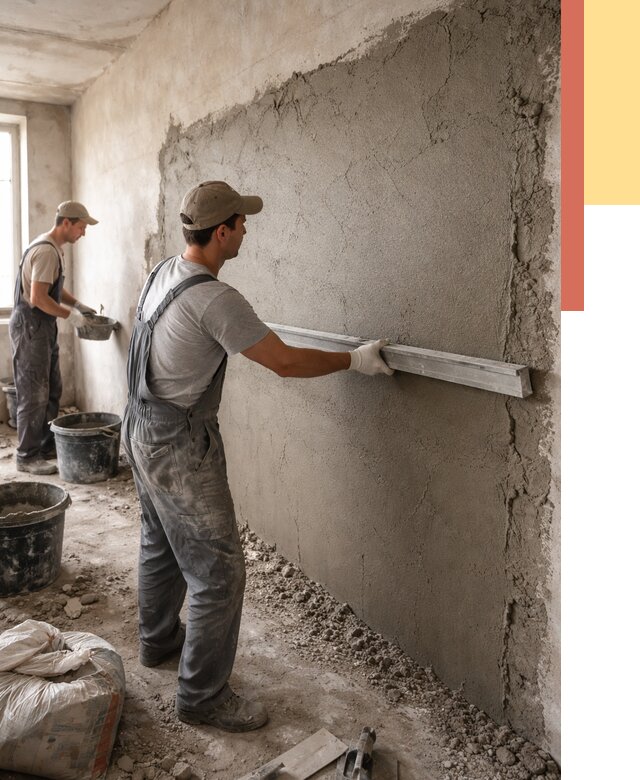 Цементная штукатурка стен в Сызрани от 4559 руб/м2 — быстро и недорого | ОТДЕЛОЧНИК-Сзр