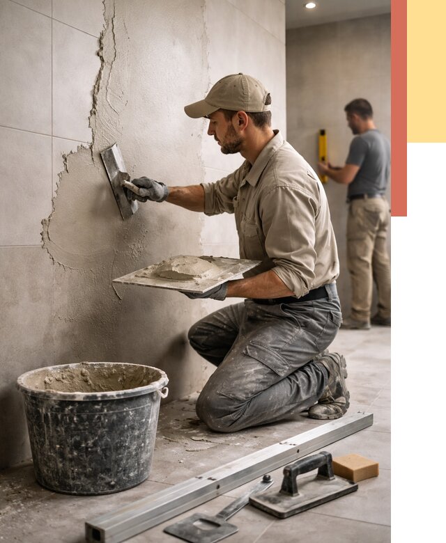 Штукатурка стен в ванной в Сызрани от 4559 руб./м² — выравнивание под ключ | ОТДЕЛОЧНИК-Сзр