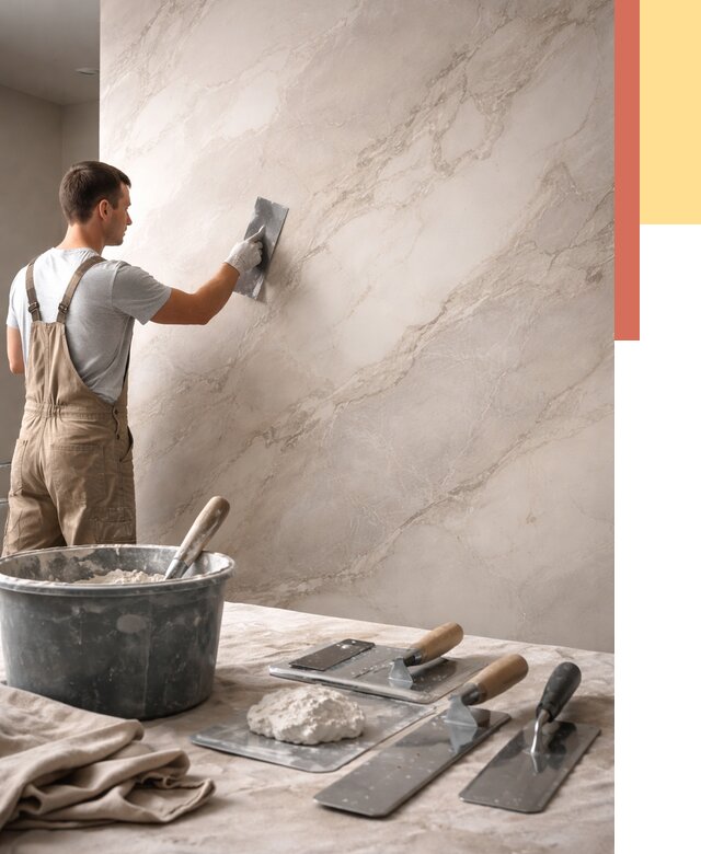 Декоративная штукатурка под мрамор в Сызрани от 2836 руб./м² — быстро и недорого | ОТДЕЛОЧНИК-Сзр