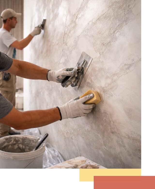 Декоративная штукатурка под мрамор в Сызрани для стен и потолков