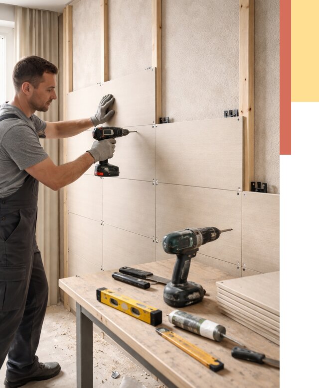 Монтаж МДФ панелей на стены в Сызрани от 1266 руб. под ключ | ОТДЕЛОЧНИК-Сзр