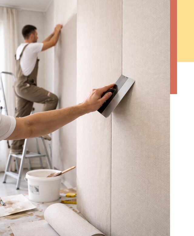 Поклейка текстильных обоев в Сызрани от 4559 руб. под ключ | ОТДЕЛОЧНИК-Сзр