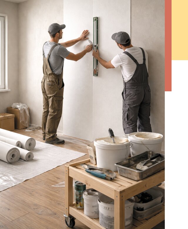 Поклейка стеклообоев в Сызрани от 6585 руб. за м2 — быстро и недорого | ОТДЕЛОЧНИК-Сзр