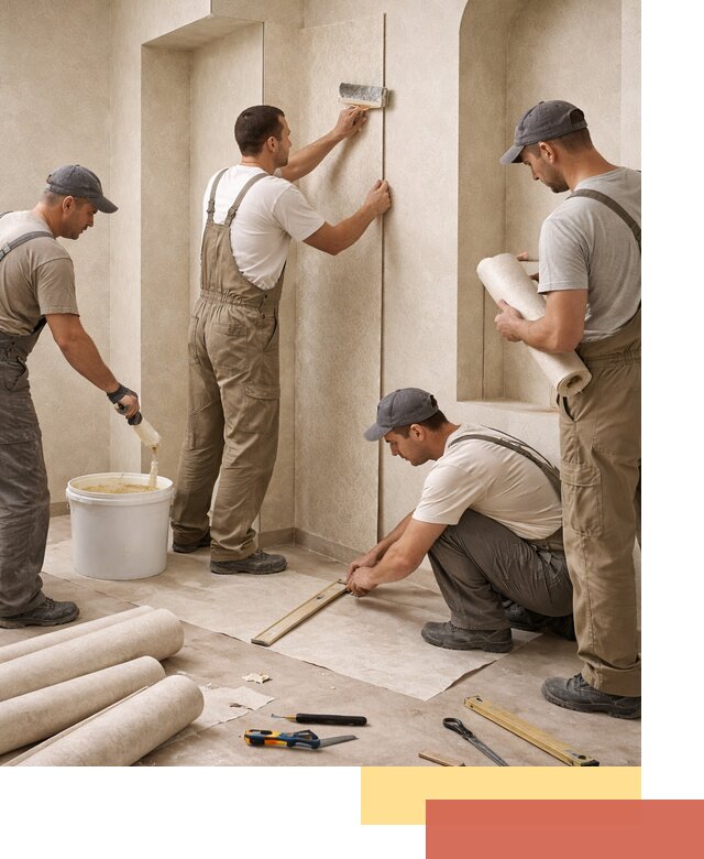 Поклейка обоев на сложные стены и неровные поверхности в Сызрани