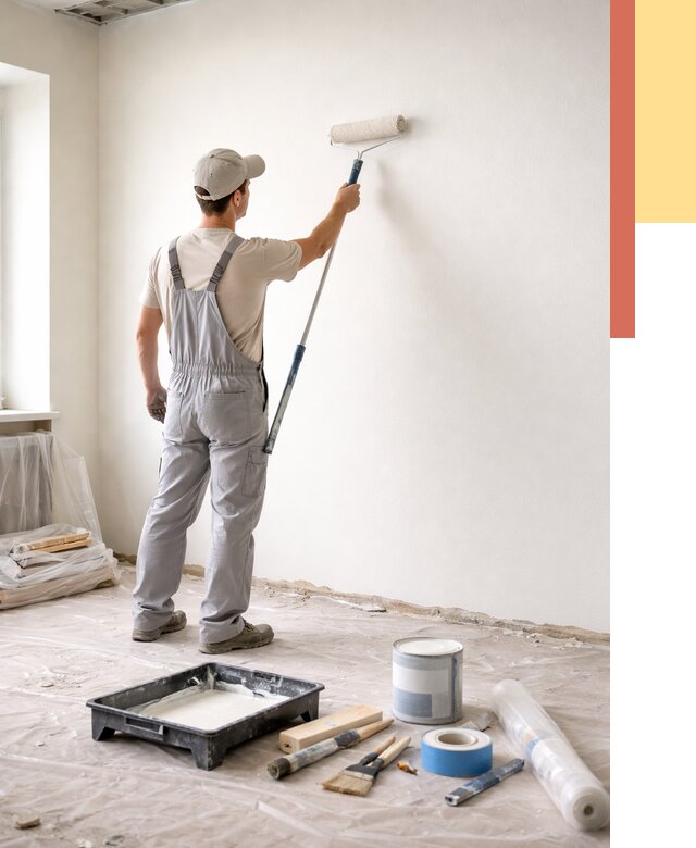 Покраска стен водоэмульсионной краской в Сызрани от 456 руб. за м² | ОТДЕЛОЧНИК-Сзр