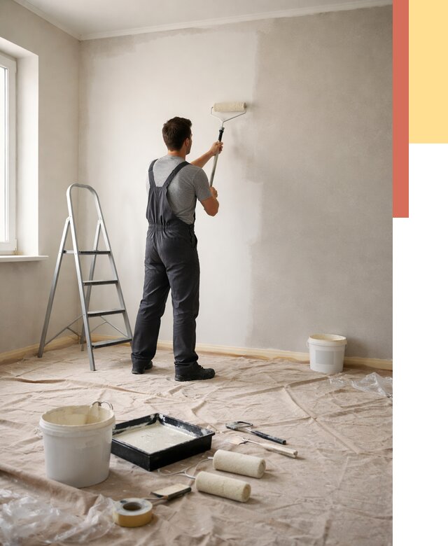 Покраска стен моющейся краской в Сызрани от 355 руб./м² — быстро и недорого | ОТДЕЛОЧНИК-Сзр