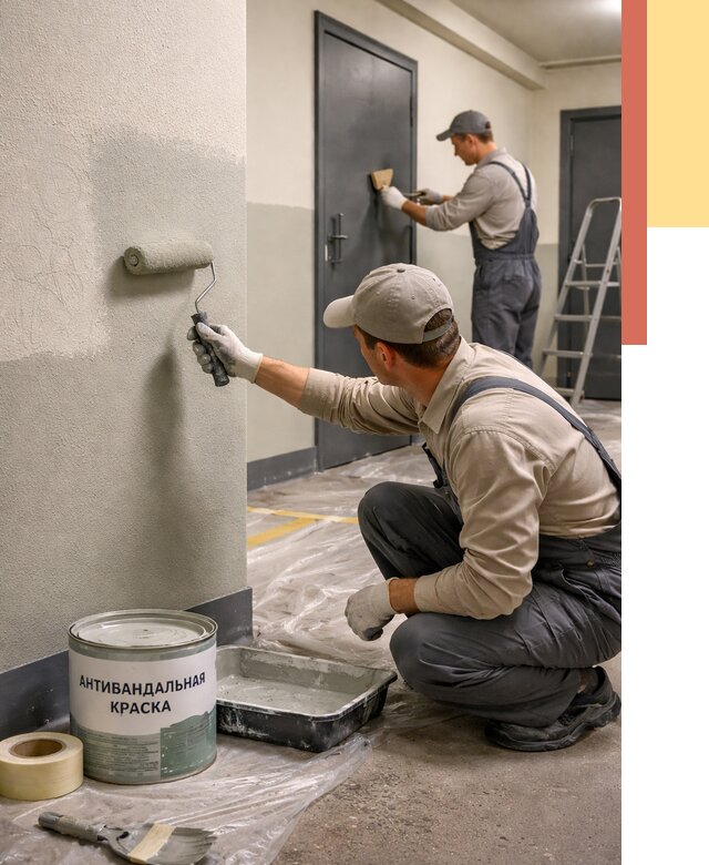 Покраска стен антивандальной краской в Сызрани от 4559 руб./м² под ключ | ОТДЕЛОЧНИК-Сзр