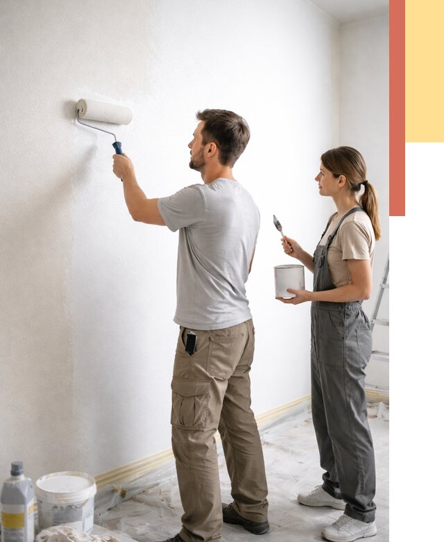 Окраска стен по стеклохолсту в Сызрани от 4559 руб/м² под ключ | ОТДЕЛОЧНИК-Сзр