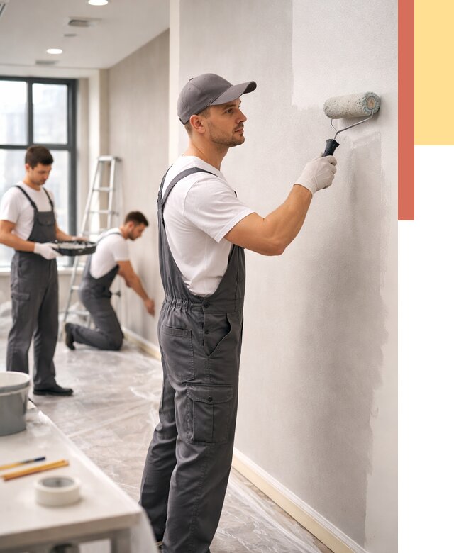 Покраска стен в офисе в Сызрани от 8611 руб. — быстро и недорого | ОТДЕЛОЧНИК-Сзр