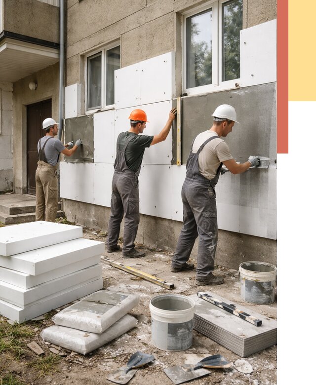 Утепление стен пенопластом в Сызрани от 1773 руб. — недорого и под ключ | ОТДЕЛОЧНИК-Сзр