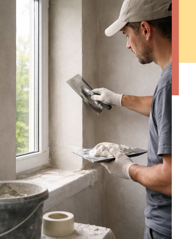 Штукатурка откосов в Сызрани от 4559 руб/м² — услуги и выравнивание под ключ | ОТДЕЛОЧНИК-Сзр