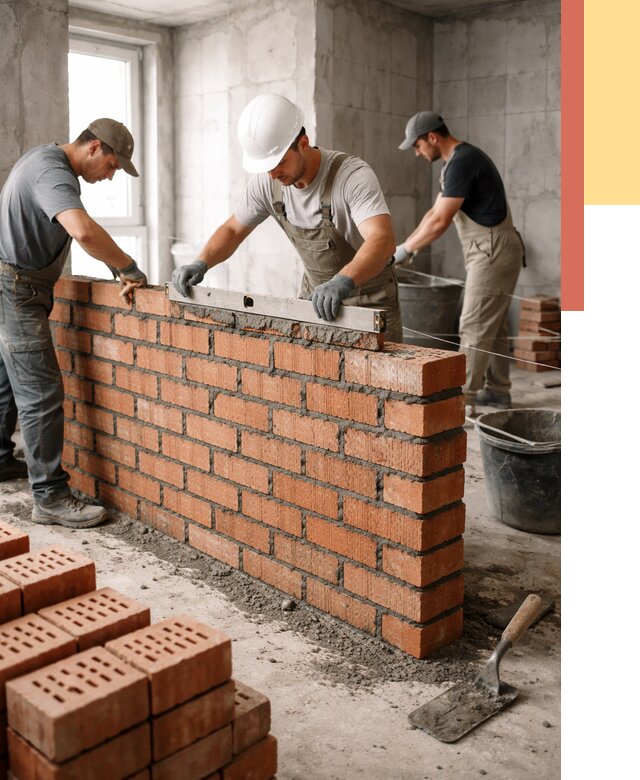 Кладка перегородок из кирпича в Сызрани от 3546 руб. за м² | ОТДЕЛОЧНИК-Сзр