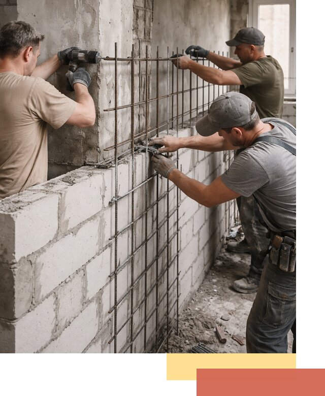 Армирование кладки перегородок в Сызрани профессионально и надёжно
