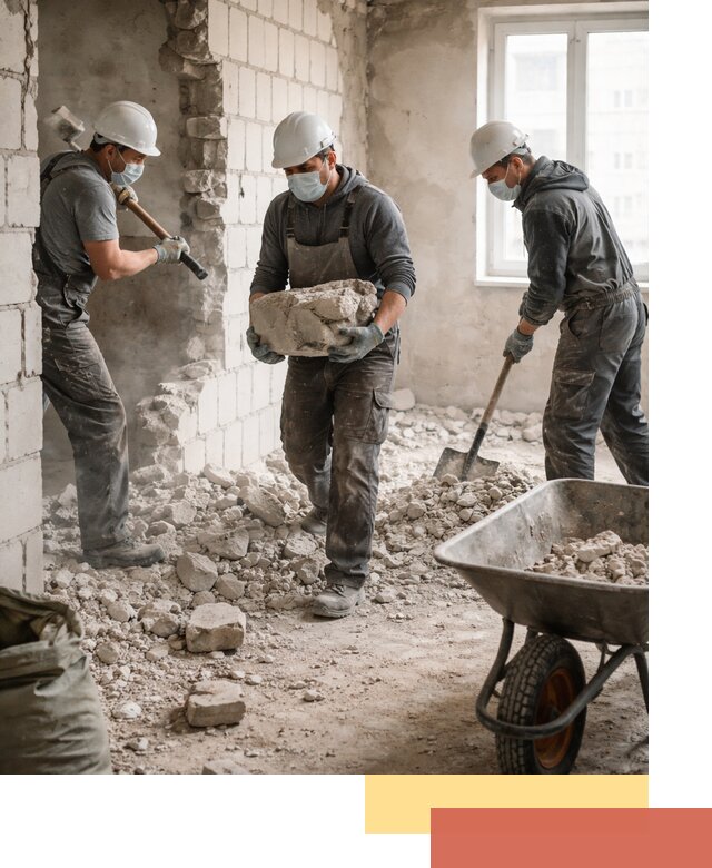 Демонтаж блочных перегородок в Сызрани быстро и аккуратно