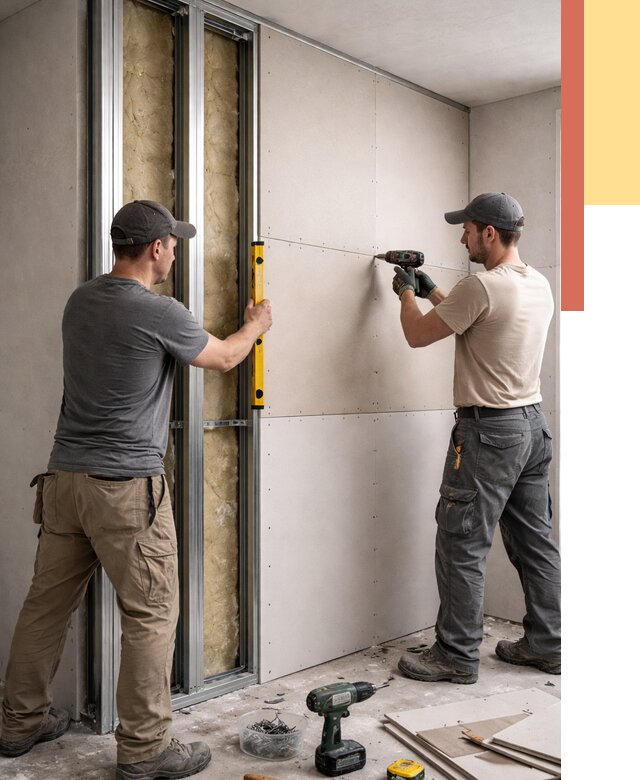 Монтаж двухслойной перегородки из гипсокартона в Сызрани от 1469 руб. | ОТДЕЛОЧНИК-Сзр