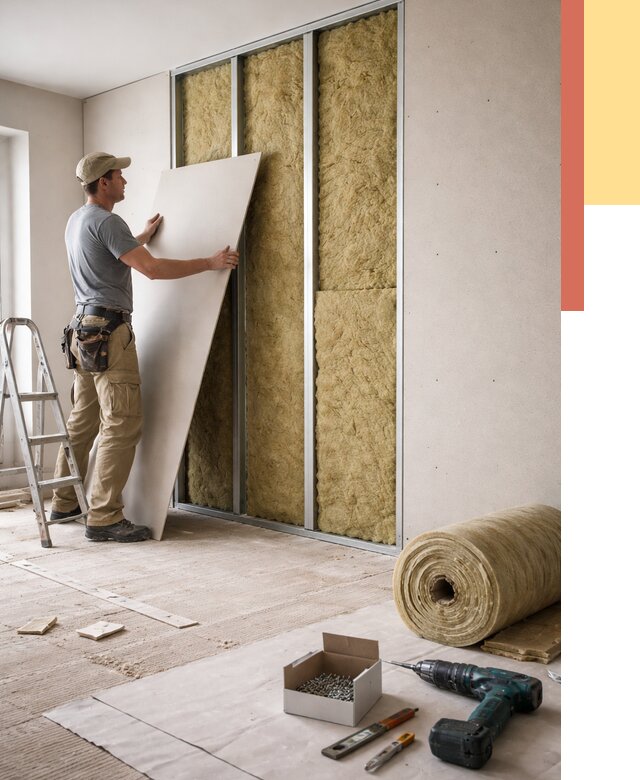 Перегородка из гипсокартона с шумоизоляцией в Сызрани от 3161 руб. | ОТДЕЛОЧНИК-Сзр