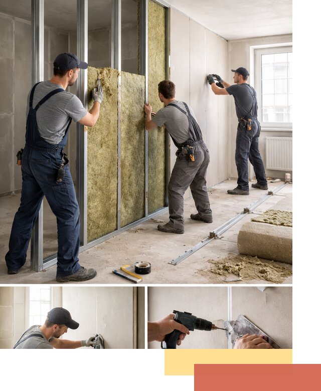 Перегородка из гипсокартона с шумоизоляцией в Сызрани — монтаж под ключ