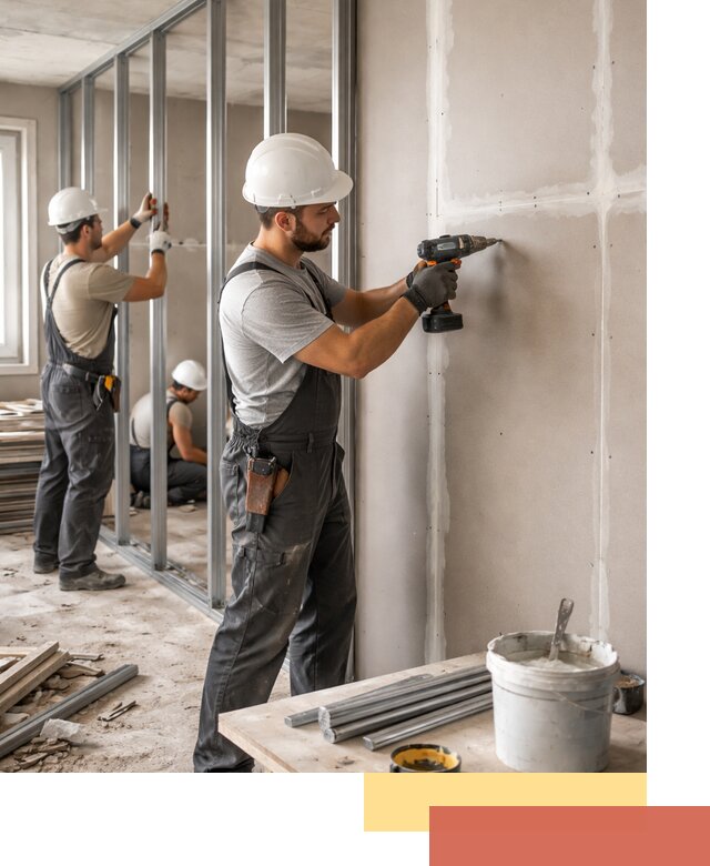 Перегородки из огнестойкого гипсокартона в Сызрани под ключ