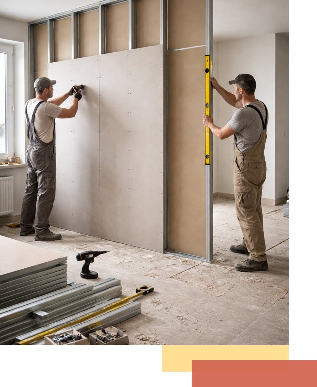 Зонирующая перегородка из гипсокартона под ключ в Сызрани