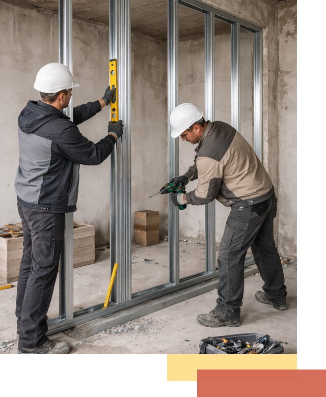 Монтаж каркаса перегородки из профиля в Сызрани