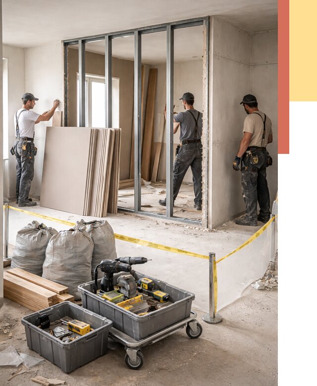 Перенос гипсокартонной перегородки в Сызрани под ключ от 4559 руб. | Демонтаж и монтаж – ОТДЕЛОЧНИК-Сзр