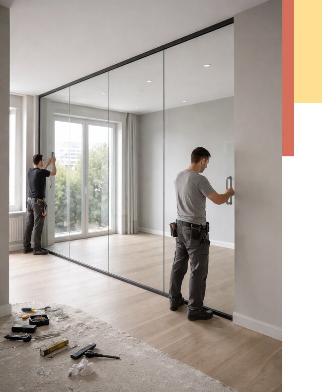 Изготовление стеклянных перегородок в Сызрани от 12511 руб. под ключ | ОТДЕЛОЧНИК-Сзр