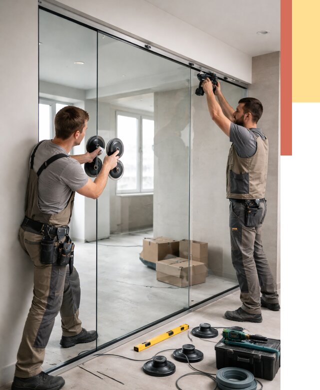 Монтаж стеклянных перегородок в Сызрани от 6585 руб. | ОТДЕЛОЧНИК-Сзр