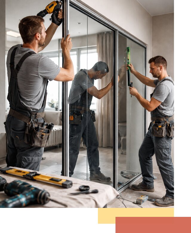 Каркасные стеклянные перегородки под ключ в Сызрани