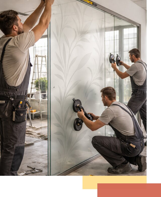 Стеклянные перегородки с рисунком на заказ в Сызрани