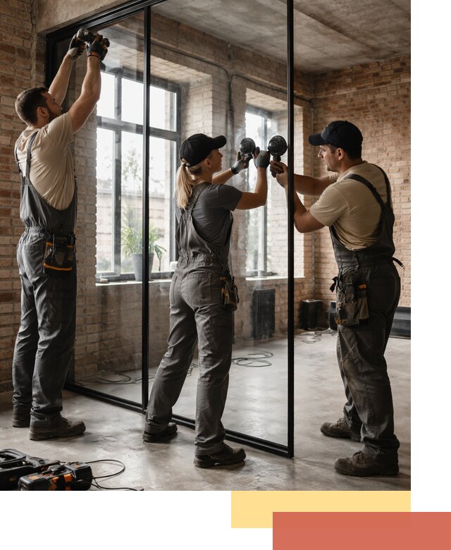 Стеклянные перегородки лофт — изготовление и монтаж в Сызрани