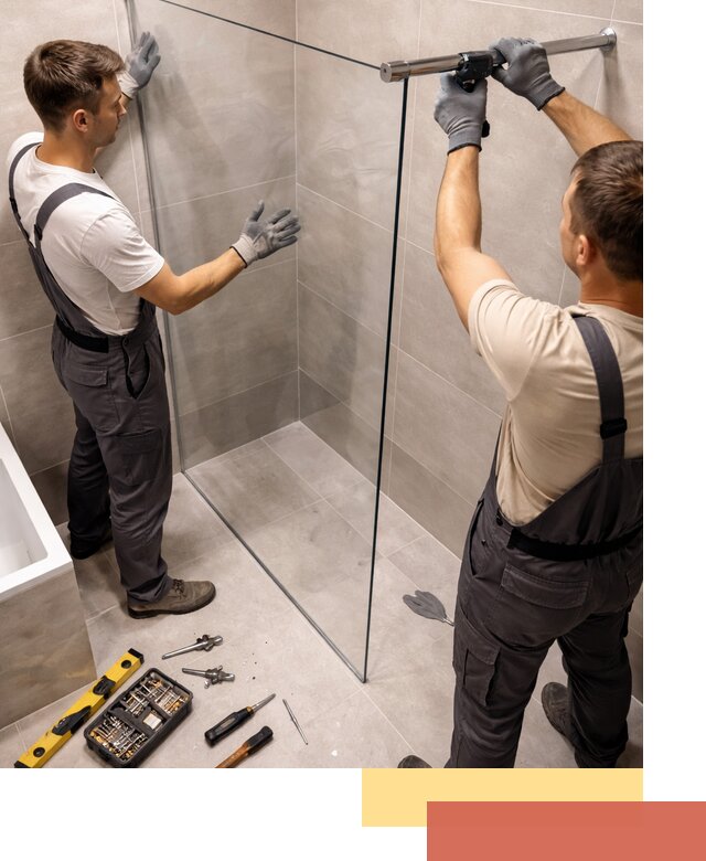 Стеклянные перегородки для душа в Сызрани — изготовление и монтаж