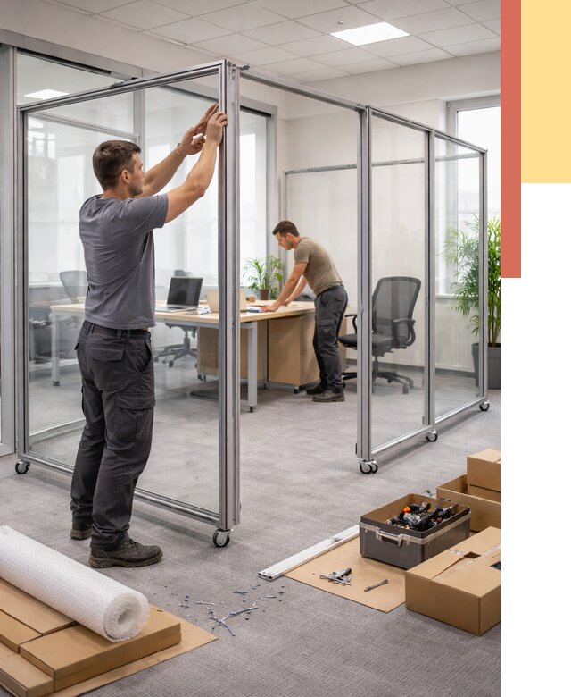 Мобильные офисные перегородки в Сызрани от 12663 руб. — установка под ключ | ОТДЕЛОЧНИК-Сзр