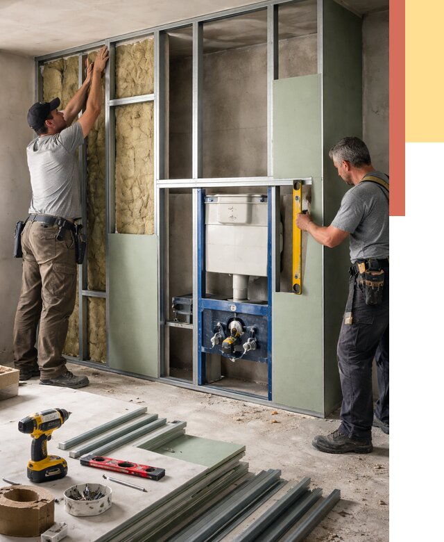 Установка сантехнических перегородок в Сызрани от 8611 руб. | ОТДЕЛОЧНИК-Сзр