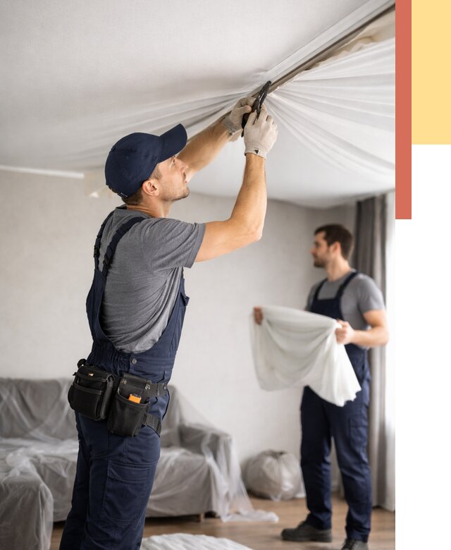 Демонтаж натяжного потолка в Сызрани от 4559 руб. — снятие и разбор под ключ | ОТДЕЛОЧНИК-Сзр