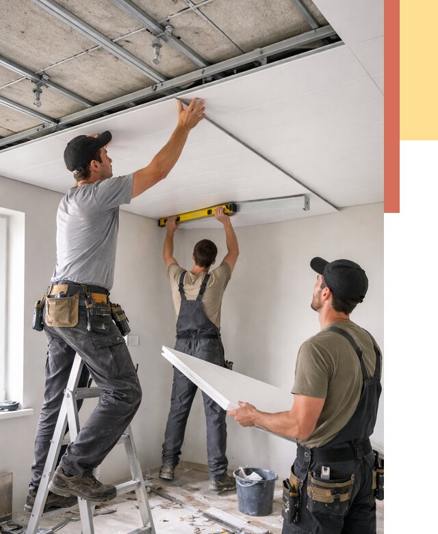 Монтаж потолка из ПВХ панелей в Сызрани от 3546 руб./м2 — быстро и недорого | ОТДЕЛОЧНИК-Сзр