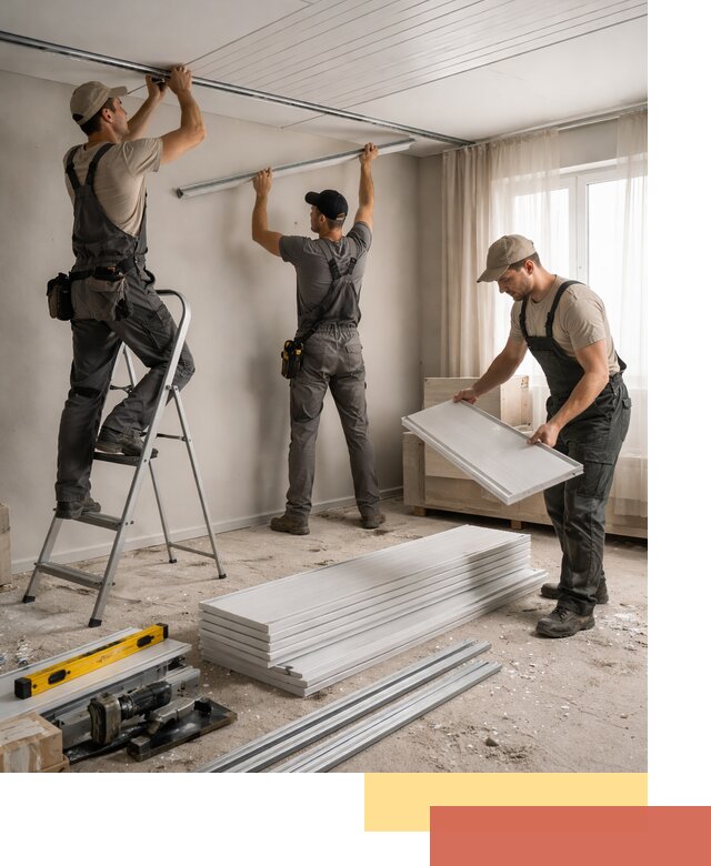 Монтаж потолка из ПВХ панелей в Сызрани оперативно и качественно