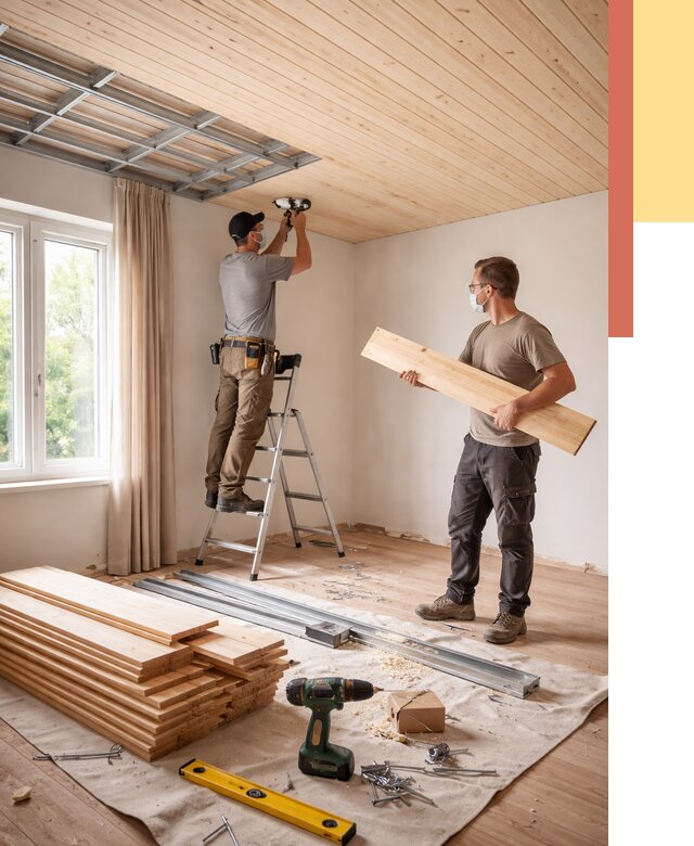 Монтаж потолка из вагонки в Сызрани от 6585 руб. | Быстро и недорого — ОТДЕЛОЧНИК-Сзр