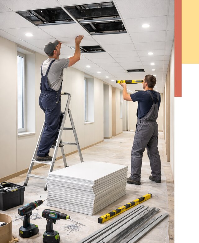 Ремонт потолка Армстронг в Сызрани от 4559 руб. — быстро и недорого | ОТДЕЛОЧНИК-Сзр