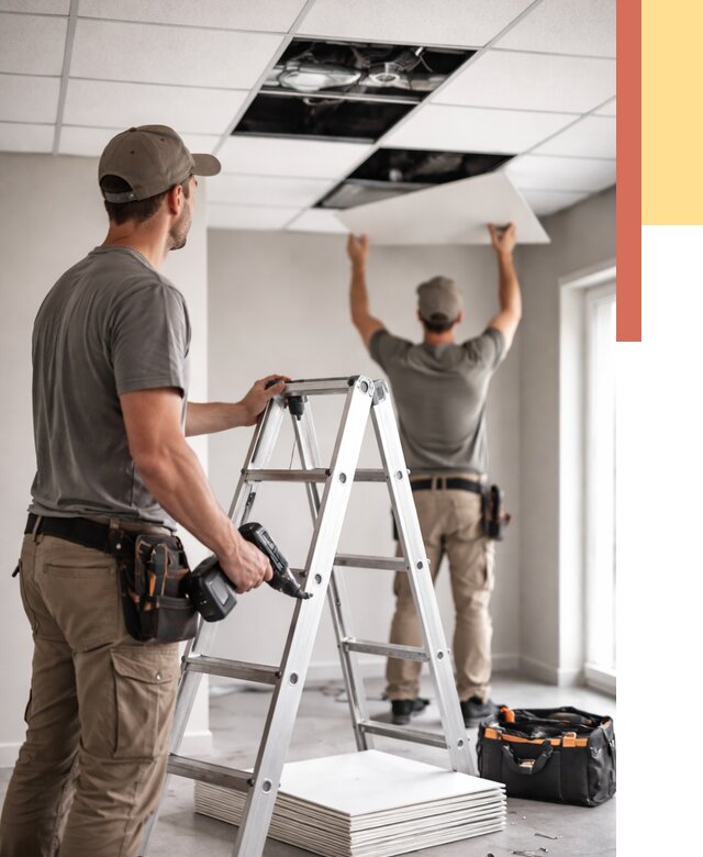 Обслуживание подвесного потолка в Сызрани от 3546 руб. — быстро и недорого | ОТДЕЛОЧНИК-Сзр