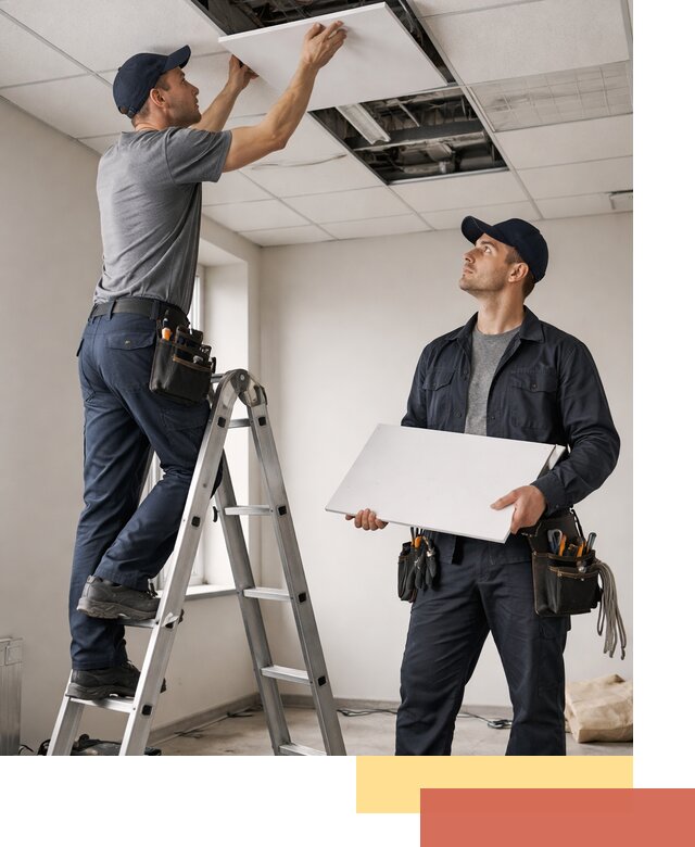 Обслуживание подвесного потолка в Сызрани — ремонт и чистка