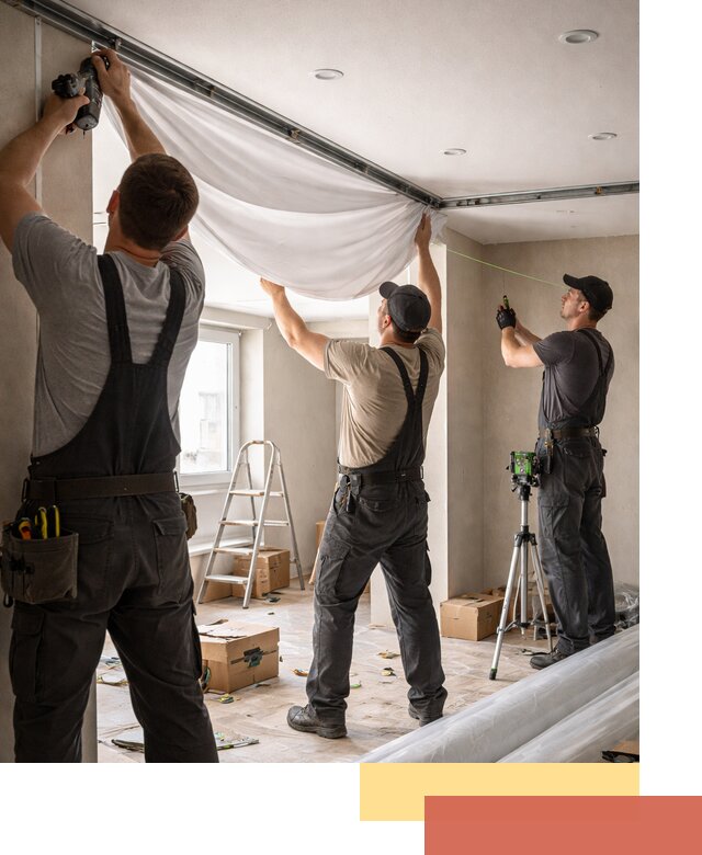 Монтаж парящего натяжного потолка под ключ в Сызрани